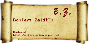 Bonfert Zalán névjegykártya
